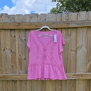 NEW WITH TAGS! Sonoma Pink V-Neck Women's Top
